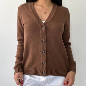 Brown V-Neck Cardigan